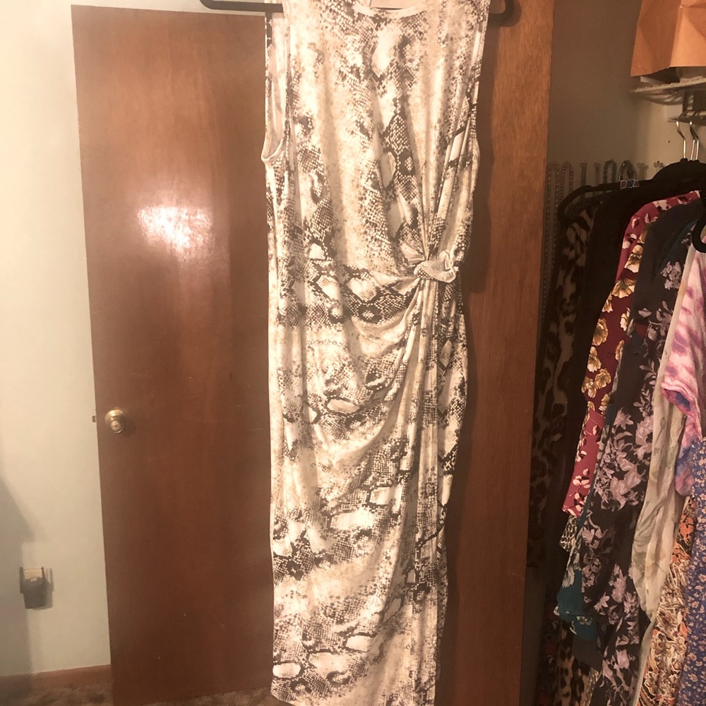 Snake skin wrap dress
